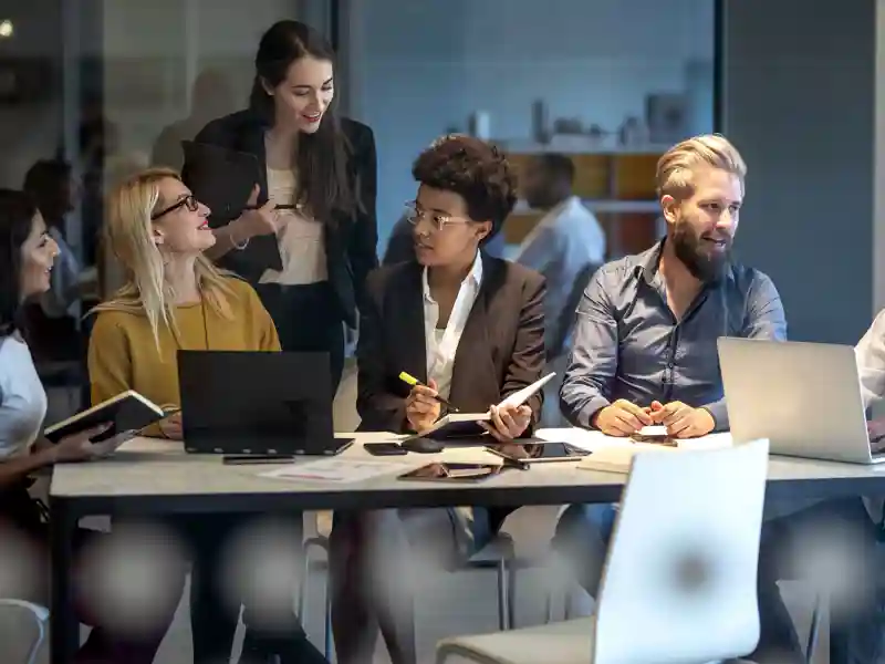 Young business professionals during a meeting.