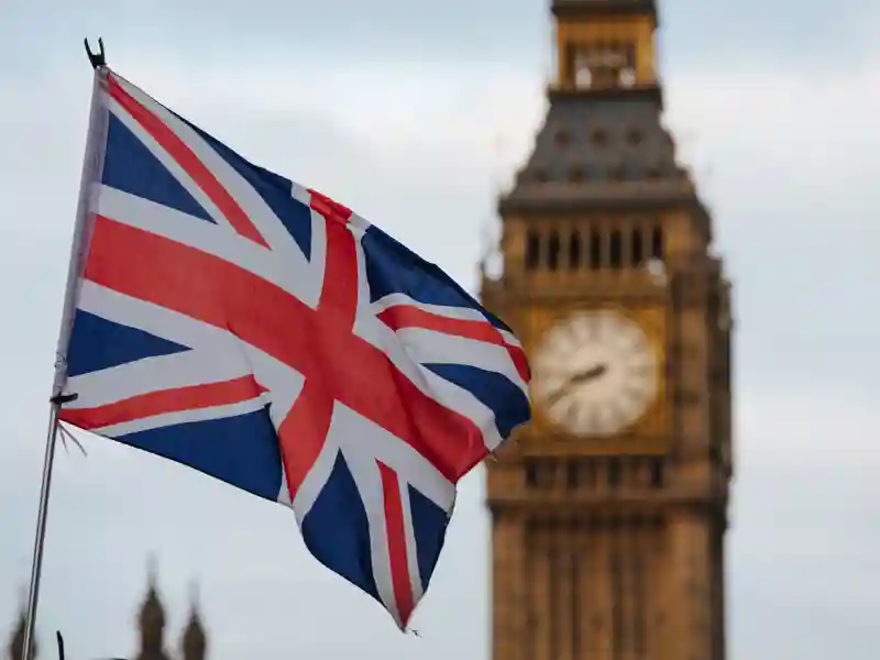 Biritsh flag in front of Big Ben.
