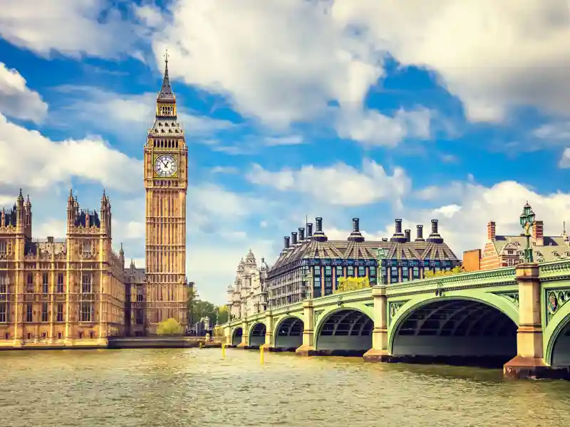 Big Ben and Westminster Bridge.